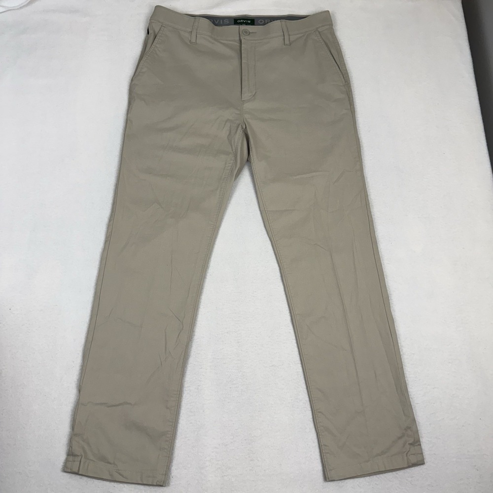 Orvis Jackson Performance Chino Pants Mens 36x34 Khaki Tech Stretch Hiking
